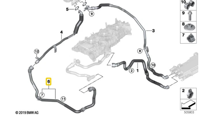 NEW BMW X5 G05 POWER ELECTRICS FUEL RETURN LINE 17129894774 ORIGINAL