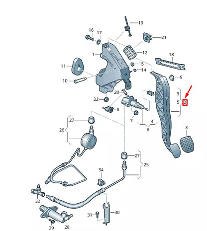 NEW VW TRANSPORTER VI T6 CLUTCH PEDAL RHD 7H2721315A