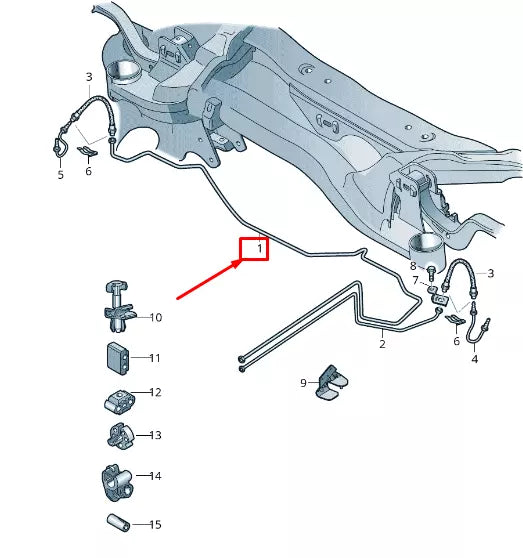 NEW VW CADDY IV SA MK6 REAR RIGHT BRAKE LINE 2K0614742J