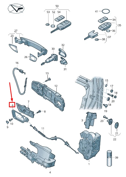 NEW VW SHARAN 7N FRONT LEFT FRONT INNER OPENING HANDLE RHD 7N2837113DUBN