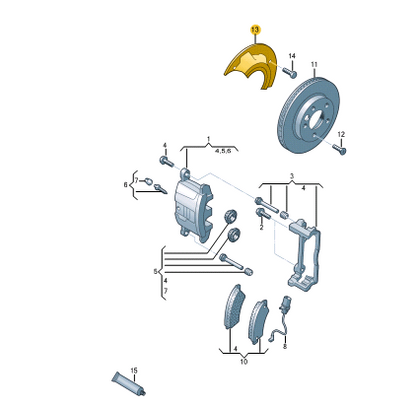 new volkswagen crafter sz front right brake disc protection 7t0615312 original