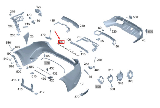 NEW MB GLE W167 REAR BUMPER ELECTRICAL WIRING HARNESS A1675406535 ORIGINAL