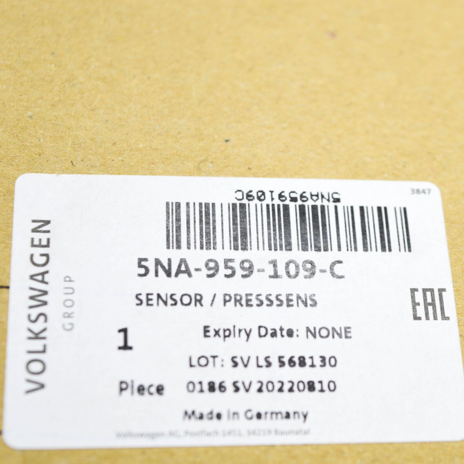 NEW VOLKSWAGEN TIGUAN AD FRONT IMPACT CRASH SENSOR 5NA959109C ORIGINAL