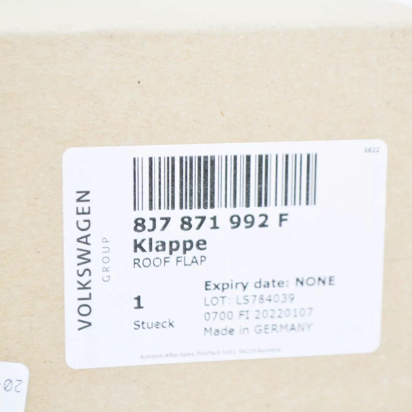 NEW AUDI TT 8J RIGHT CONVERTIBLE ROOF LINKAGE PROTRUSION FLAP 8J7871992F