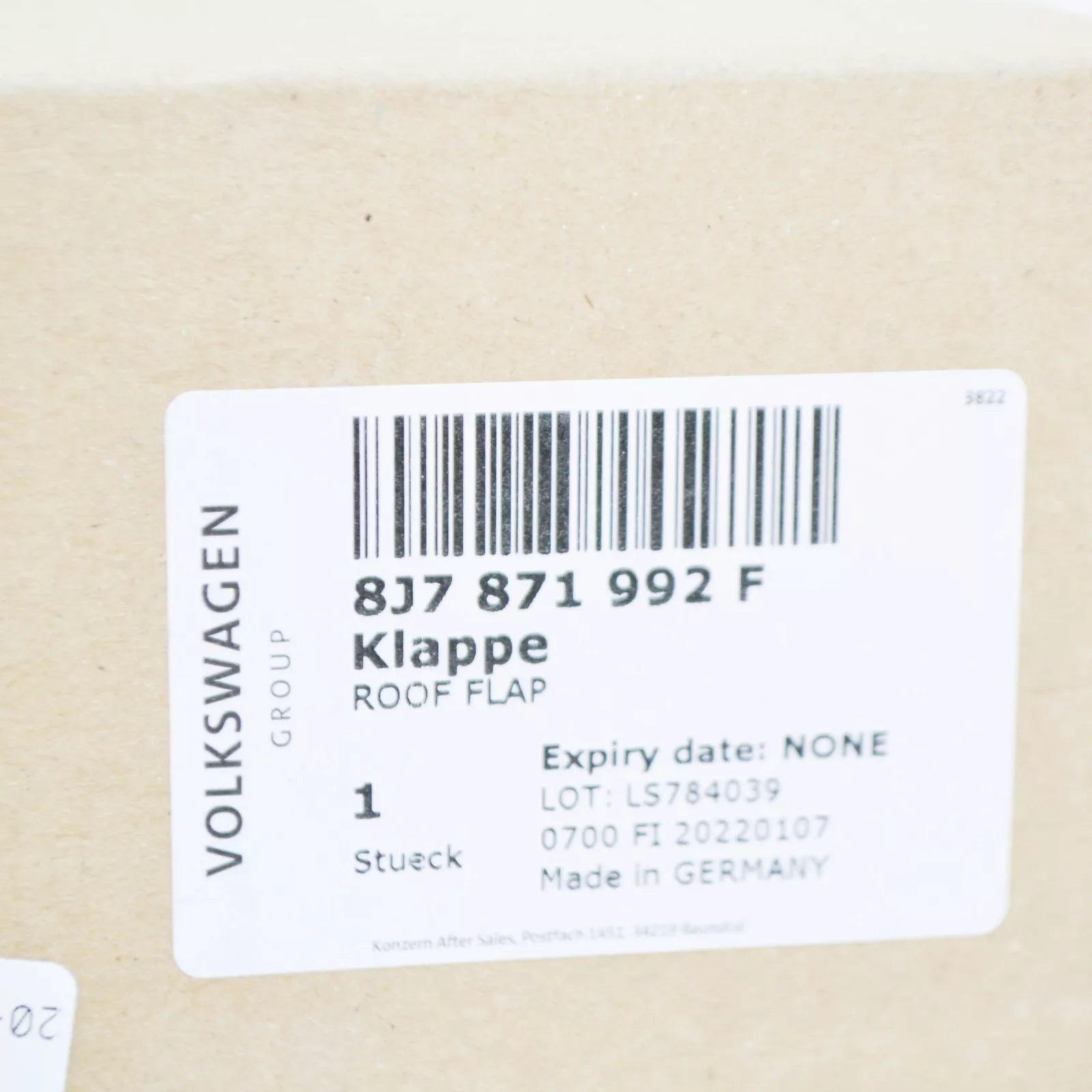 NEW AUDI TT 8J RIGHT CONVERTIBLE ROOF LINKAGE PROTRUSION FLAP 8J7871992F