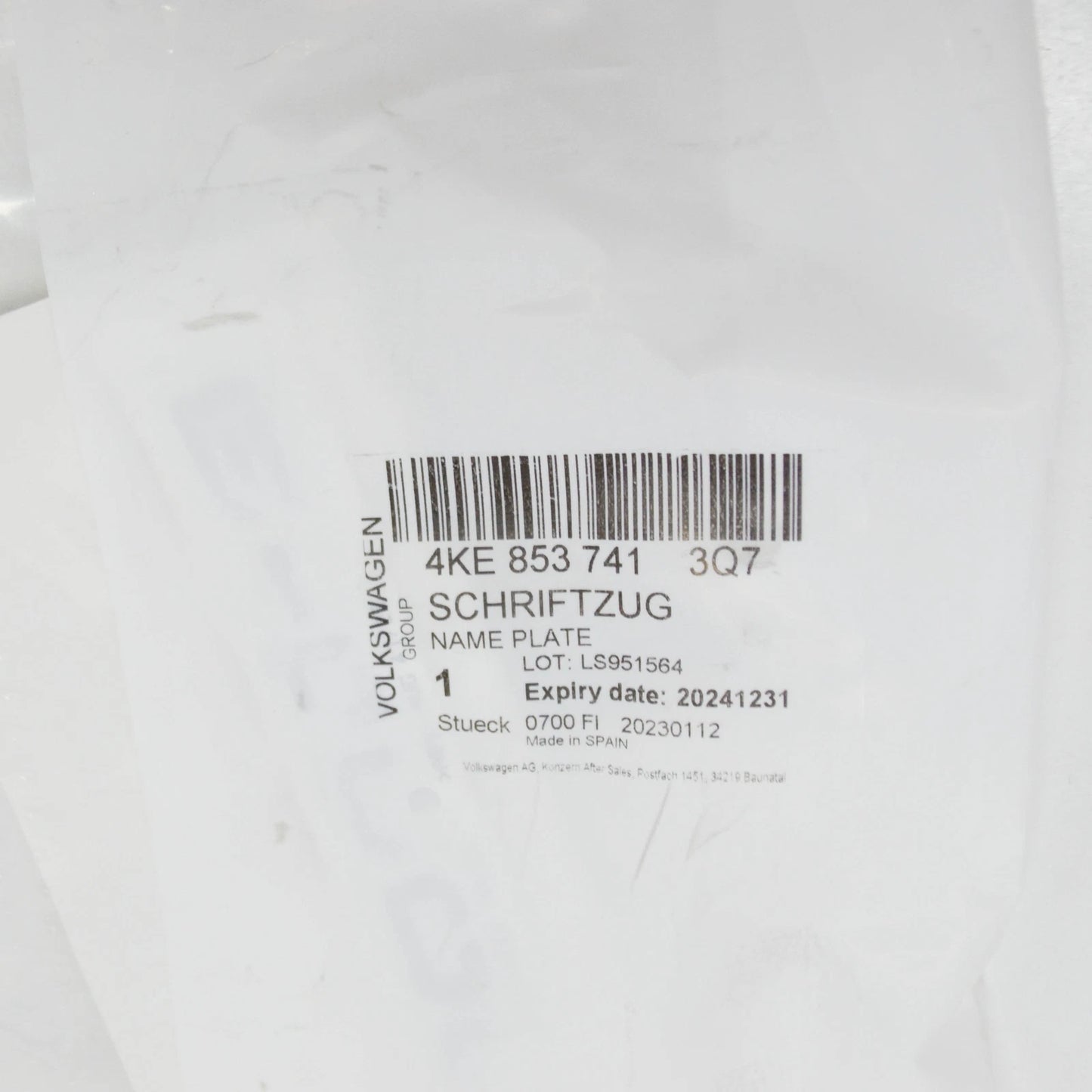 NEW AUDI E-TRON GE REAR TRUNK LID BADGE 4KE8537413Q7 ORIGINAL