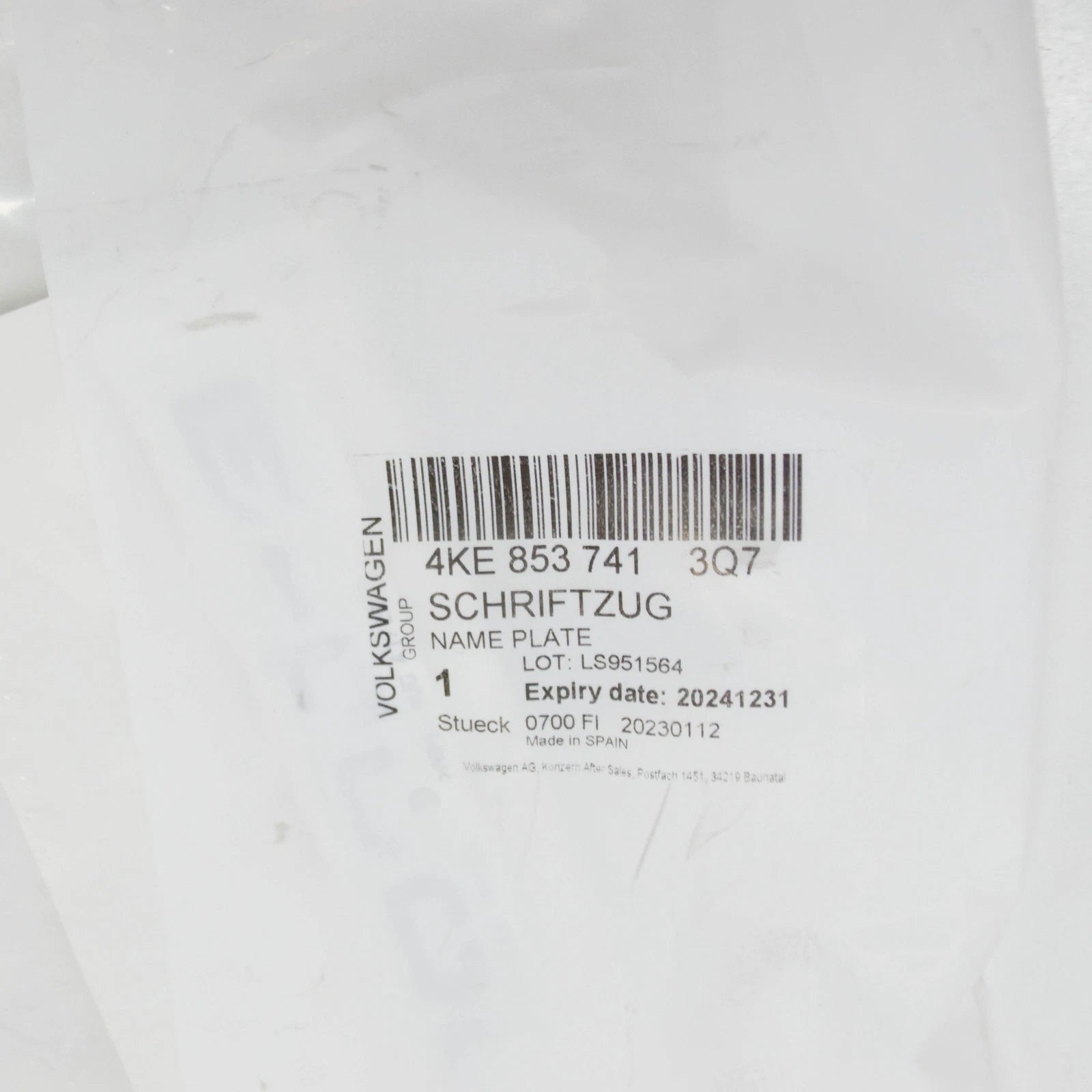 NEW AUDI E-TRON GE REAR TRUNK LID BADGE 4KE8537413Q7 ORIGINAL