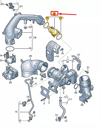 NEW VW POLO AW MK6 ENGINE PRESSURE PIPE BRACKET 04E145875G ORIGINAL