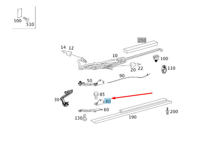 new mercedes-benz sprinter 906 rear door right slide bracket a0007633214