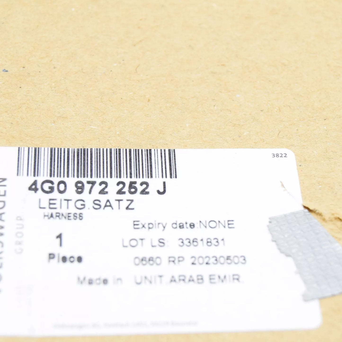 NEW AUDI A6 AVANT C7 FRONT RIGHT SPEED SENSOR WIRING HARNESS 4G0972252J ORIGINAL