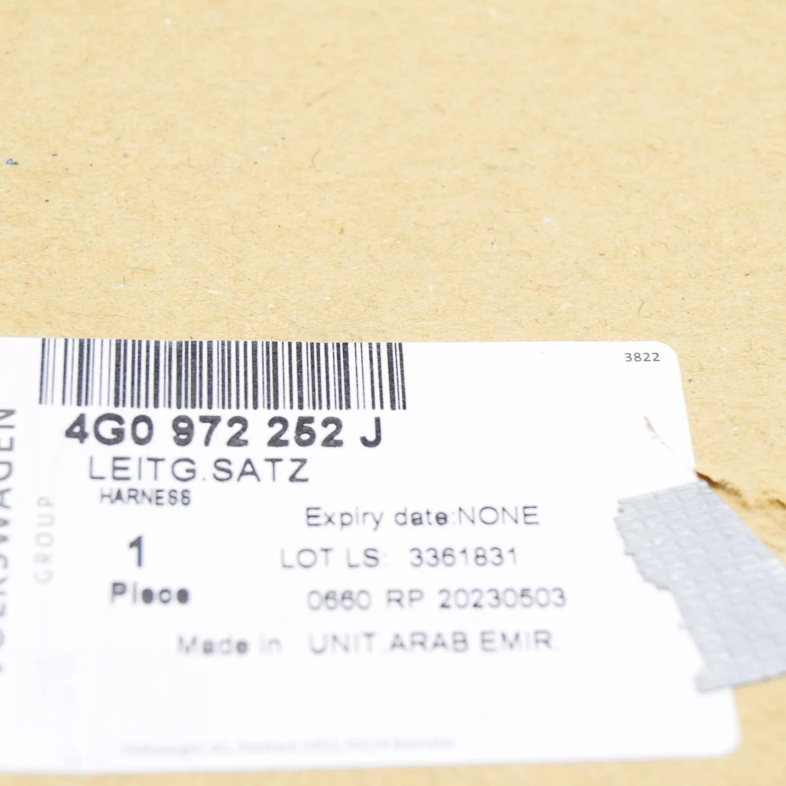 NEW AUDI A6 AVANT C7 FRONT RIGHT SPEED SENSOR WIRING HARNESS 4G0972252J ORIGINAL