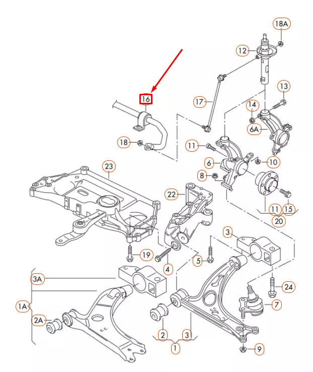 NEW VOLKSWAGEN GOLF 5K MK6 FRONT STABILIZER 1K0411303AR ORIGINAL