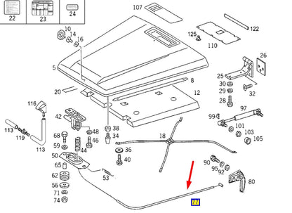 NEW MERCEDES-BENZ G W463 BONNET RELEASE LOCK CABLE A4638800059 ORIGINAL