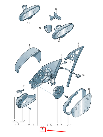 new vw golf vi cabrio 51 mk6 front right side wing mirror 5k7857508a9b9 original