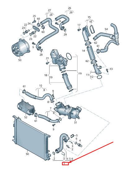 new audi a8 4h coolant hose with quick release coupling 4h0121055af original