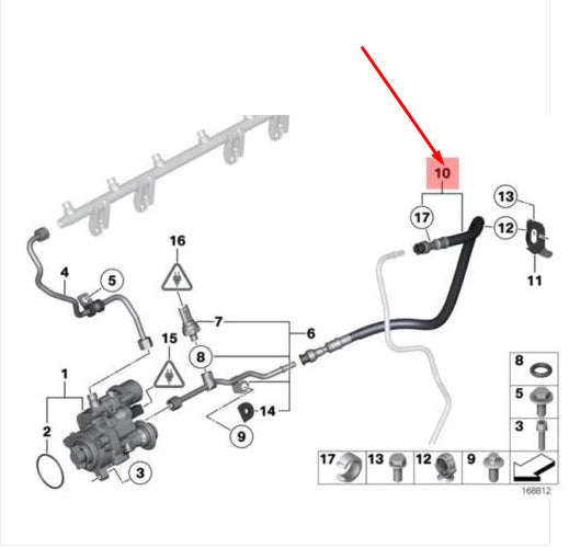 NEW BMW 3 E90 FUEL HOSE 13537594825 7594825 ORIGINAL