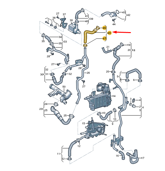 NEW VW TRANSPORTER VI T6 COOLANT HOSE 7E0121073AC ORIGINAL