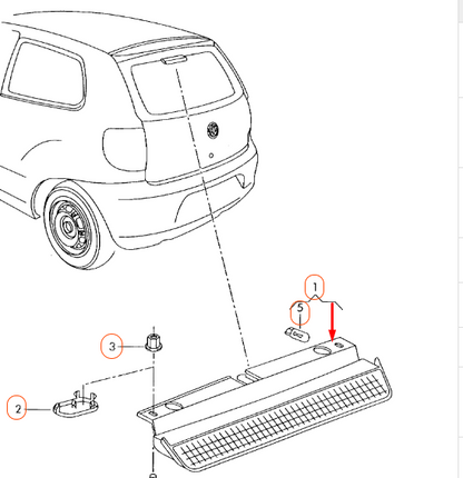 NEW VOLKSWAGEN FOX REAR ADDITIONAL STOP BRAKE LIGHT 5Z6945097Y20 ORIGINAL