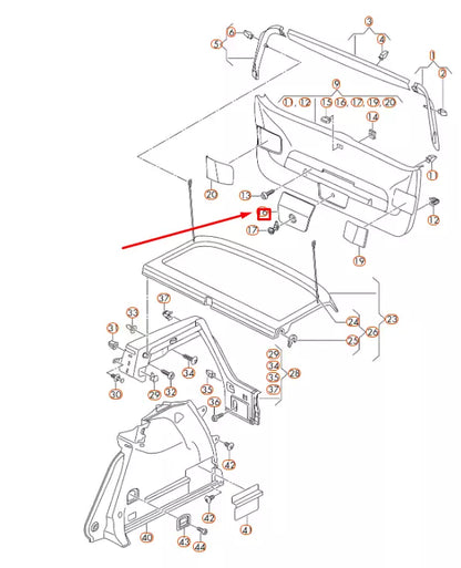 NEW VOLKSWAGEN GOLF MK7 TRUNK LID TRIM PANEL SUPPORT 5G686028582V ORIGINAL