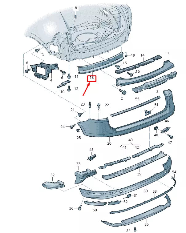 NEW VW TOUAREG 7P MK2 REAR BUMPER LOWER TRIM RETAINING PLATE 7P6813231