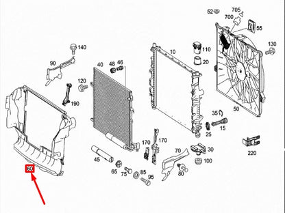 NEW MERCEDES-BENZ ML W164 AIR DEFLECTOR SHEILD BAFFLE A1645000016 ORIGINAL