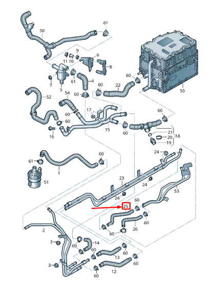 new audi q7 4m engine coolant hose 4m0121082e original