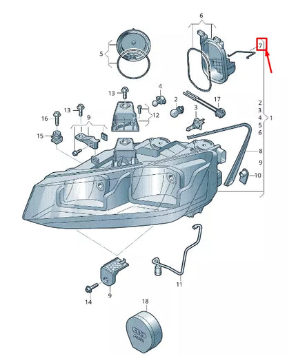 NEW AUDI Q2 GA HEADLIGHT COVER CAP RETAINING SPRING 81A941160