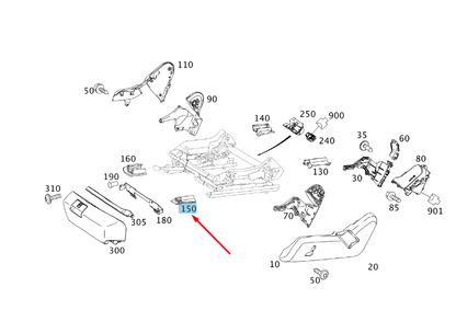 NEW MB E W212 FRONT LEFT SEAT OUTER FRONT TRACK COVER A21291905209051 ORIGINAL