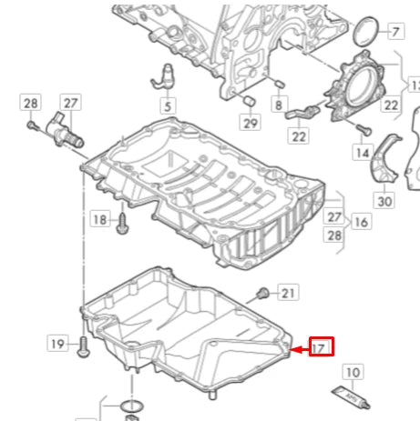 NEW VOLKSWAGEN ARTEON 3H7 ENGINE CRANKCASE OIL PAN LOWER PART 05L103602 ORIGINAL