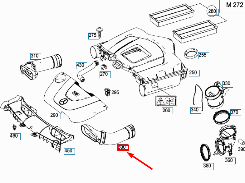 NEW MERCEDES-BENZ GLK X204 LEFT SIDE AIR INTAKE DUCT A2720902982 ORIGINAL