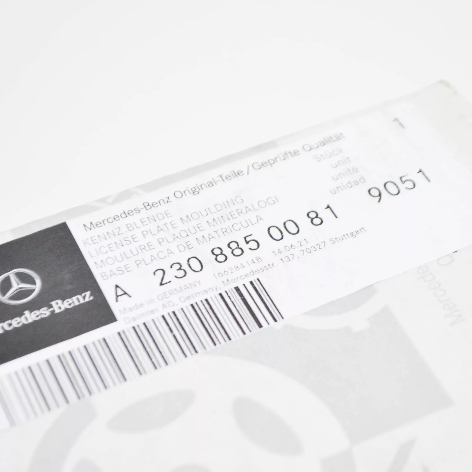 NEW MERCEDES-BENZ SL R230 FRONT LICENSE PLATE HOLDER A23088500819051