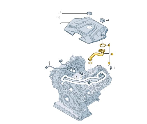 NEW VOLKSWAGEN TOUAREG CR7 OIL FILLER PIPE 4M0115301Q