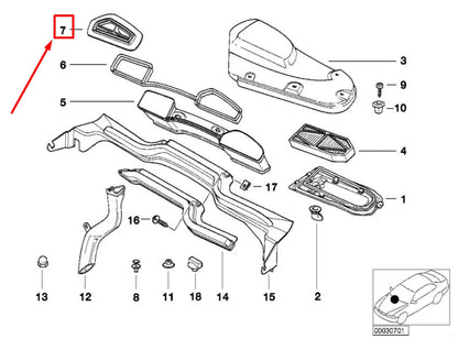 NEW BMW 7 E38 RIGHT MICROFILTER COVERING 64118391242 8391242 ORIGINAL