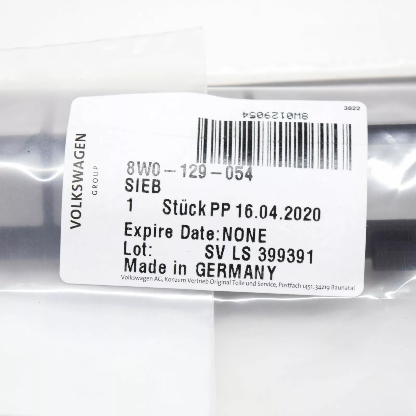 NEW AUDI A4 B9 AIR FILTER STRAINER 8W0129054