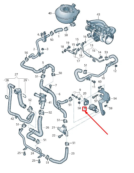 NEW AUDI RSQ8 ENGINE ADDITIONAL COOLANT PUMP 07K965561B ORIGINAL