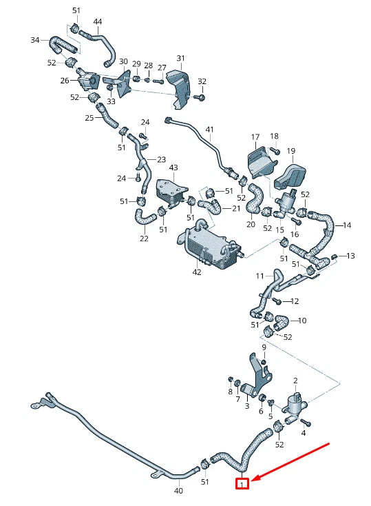 NEW AUDI Q8 4MN ENGINE COOLANT HOSE 4M0121056BD
