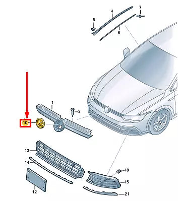 NEW VW ARTEON 3H FRONT RADIATOR GRILLE EMBLEM 5H0853601NDPJ ORIGINAL