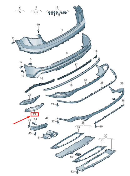 NEW AUDI Q8 4MN REAR RIGHT BUMPER TRIM 4M8807514AT94 ORIGINAL