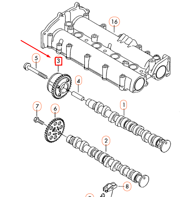 new audi a1 8x camshaft adjuster unit 03c109088e original