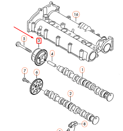 new audi a1 8x camshaft adjuster unit 03c109088e original
