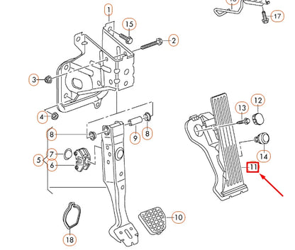 NEW AUDI TT 8J ACCELERATOR PEDAL LHD 1K1721503AS ORIGINAL