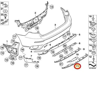NEW BMW X6 E71 REAR BUMPER LOWER SPOILER TRIM 51127192879 ORIGINAL