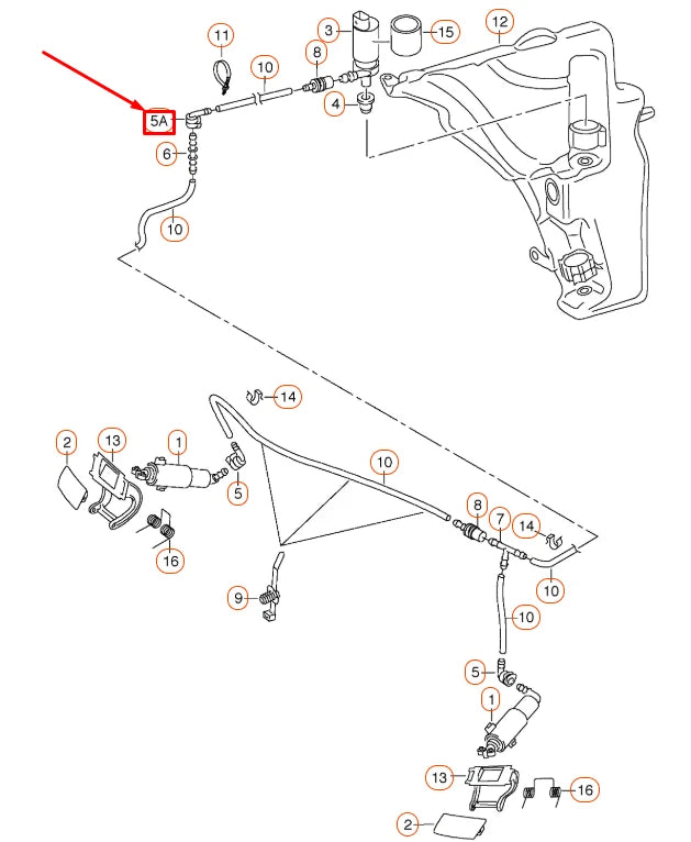 NEW AUDI A4 B8 HEADLIGHT WASHER HOSE CONNECTOR 8K0955665 ORIGINAL