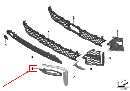 NEW BMW X7 G07 FRONT LEFT FOG LAMP COVER 51118074259 8074259 ORIGINAL