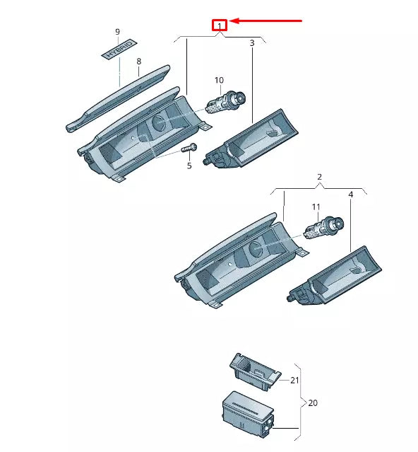 NEW VW TOUAREG 7P MK2 FRONT ASHTRAY RHD 7P2857961D9B9