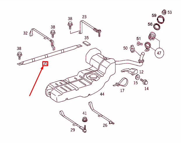 NEW MERCEDES-BENZ ML W163 FUEL SYSTEM SUPPORT A1634750001 ORIGINAL