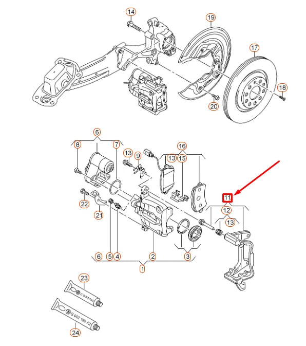 NEW AUDI RS Q3 8U REAR RIGHT BRAKE CALIPER CARRIER 8U0615426A ORIGINAL
