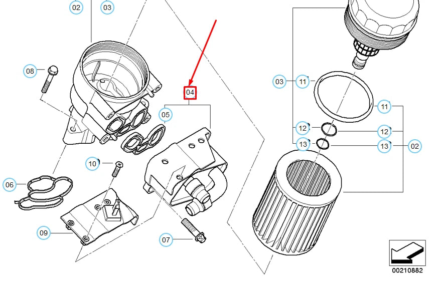 NEW BMW 1 E87 ENGINE OIL COOLER 11427508967 ORIGINAL