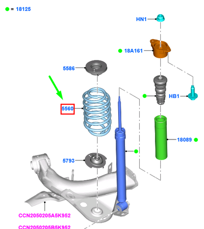 new ford fiesta mk6 rear coil spring 1766936 c1bc-5560-aaa original