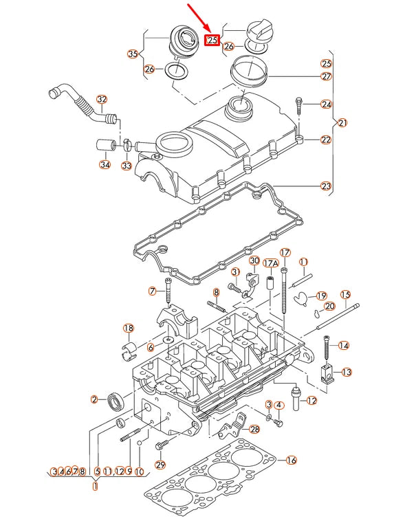 NEW AUDI A3 8P OIL CAP 06C103485N ORIGINAL